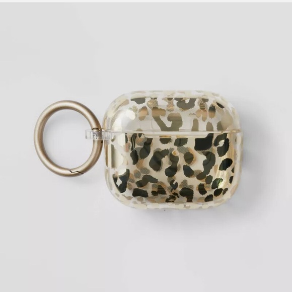 heyday Other - Leopard Print AirPods Case w/ Gold Ring Gen 3